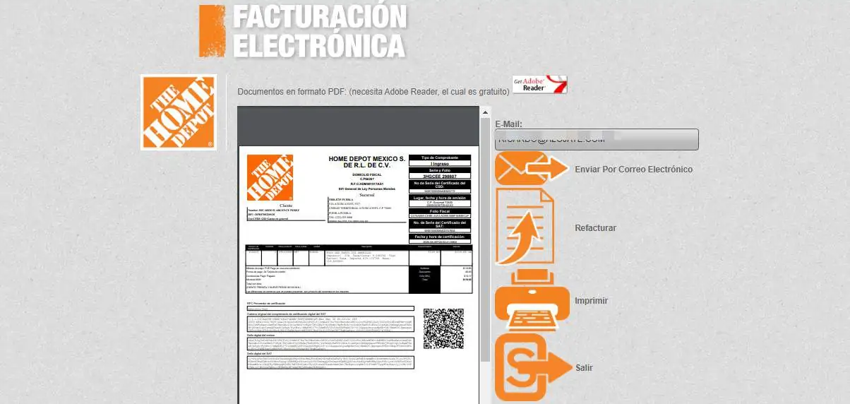 The Home Depot Facturación Factura tus Tickets en Línea