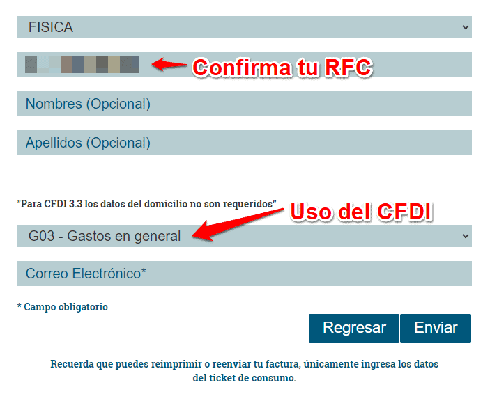 confirma tu RFC y uso de CFDI