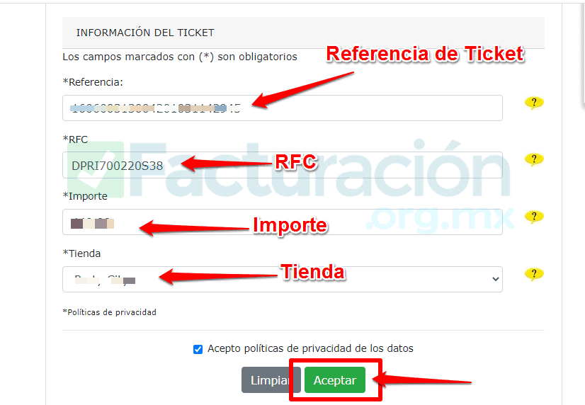 Facturación Party City