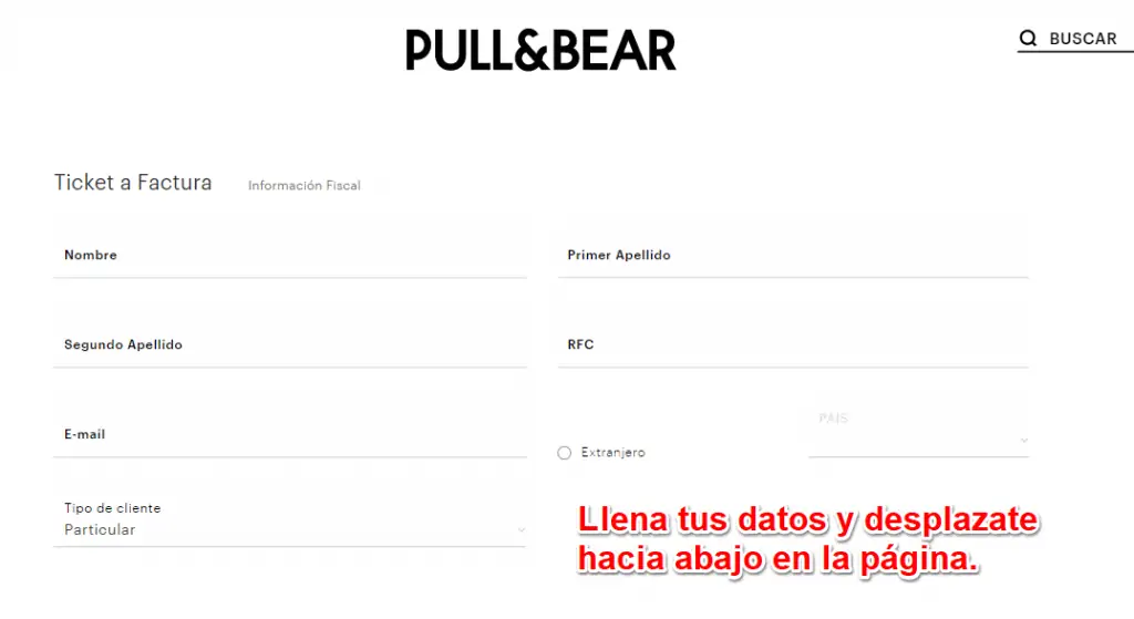 and Bear Facturación. Como Facturar Pull & Bear Online