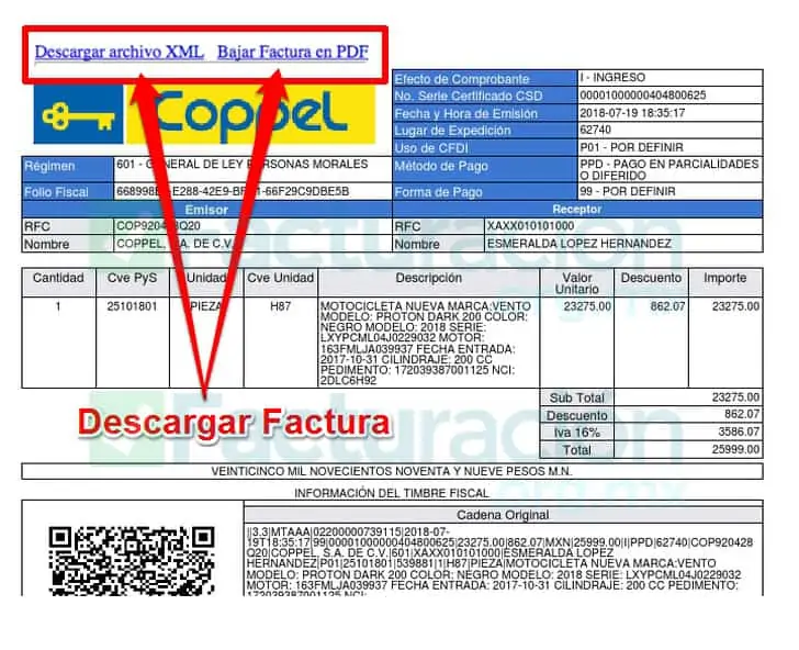 ticket coppel para facturar