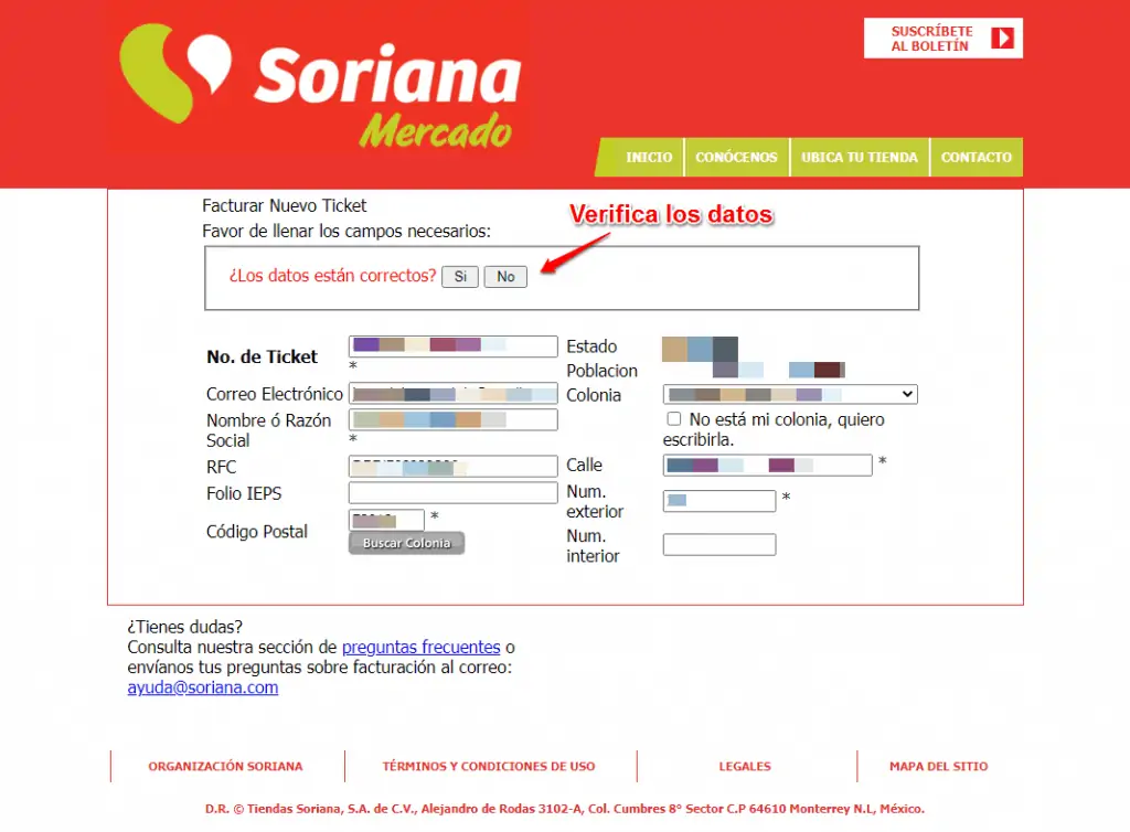 Soriana Mercado Facturación Electrónica. Factura Tus Tickets