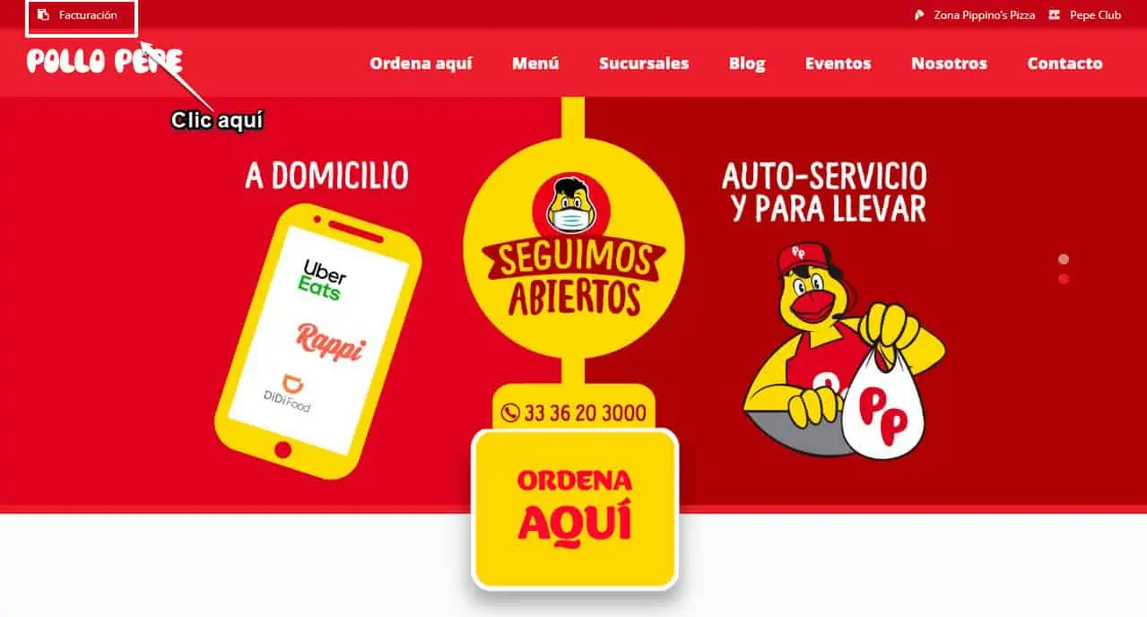 Pollo Pepe Facturación Factura tu ticket