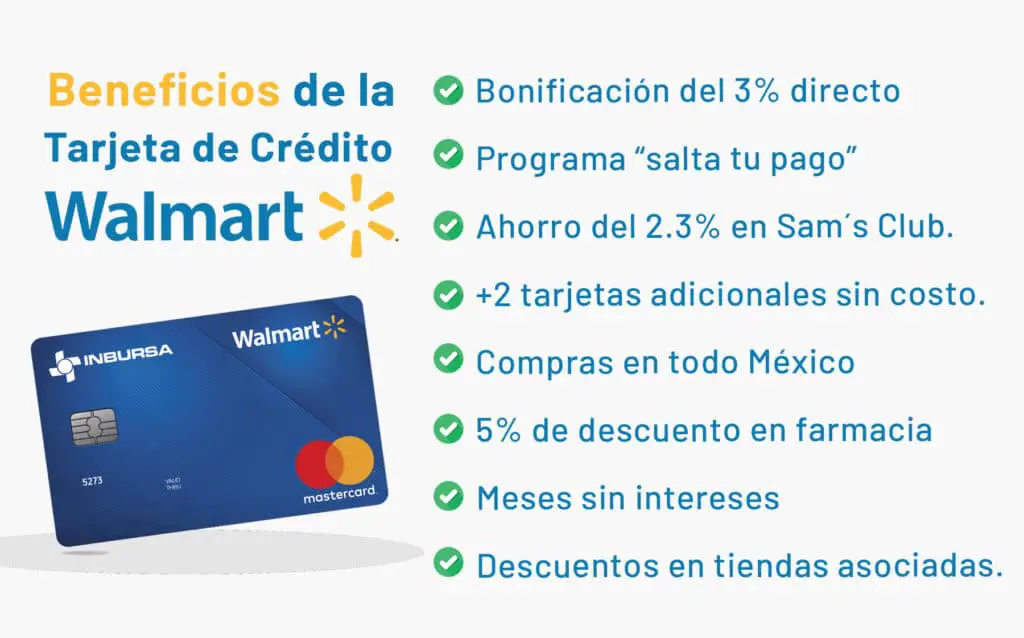 Beneficios de la tarjeta de crédito walmart inbursa